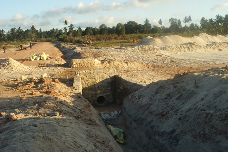 Greppels aan weerszijden van de weg